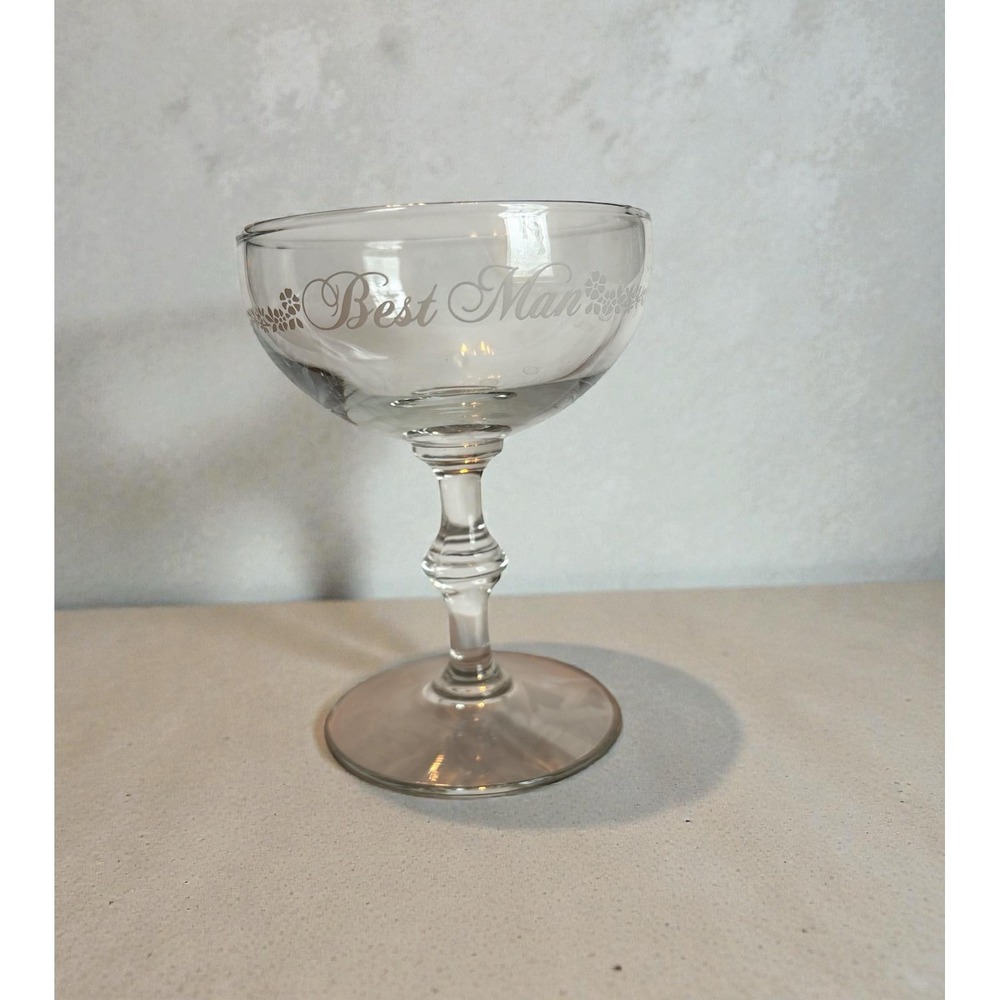 Vintage best man wedding champagne glass gift